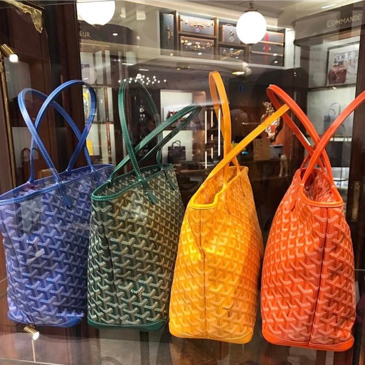 Colourful Goyard Saint Louis Tote Bags on Display