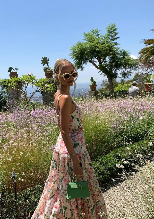 Wearing Agua Bendita dress in the south of france